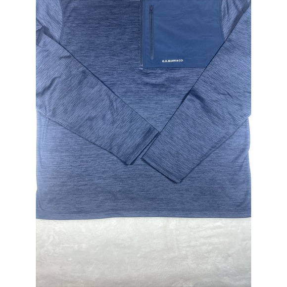 G.H. Bass & Co Mens Mixed Media 1/4 Zip Pullover Navy Blue XL Textured NWT - Picture 7 of 14